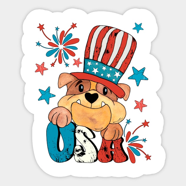 American Bulldog Sticker by Designs by Ira